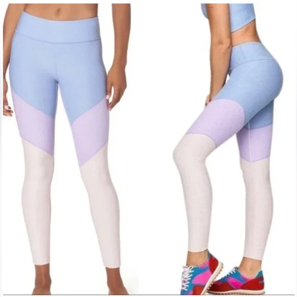 Outdoor Voices Colorblock 7/8 Blue Purple Pink Leggings sz M Spring. - Picture 3 of 7
